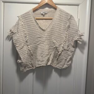Beige Knit V-Neck Sweater